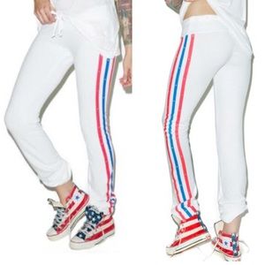 NWT- WILDFOX Red White & Blue Stripe Sweats